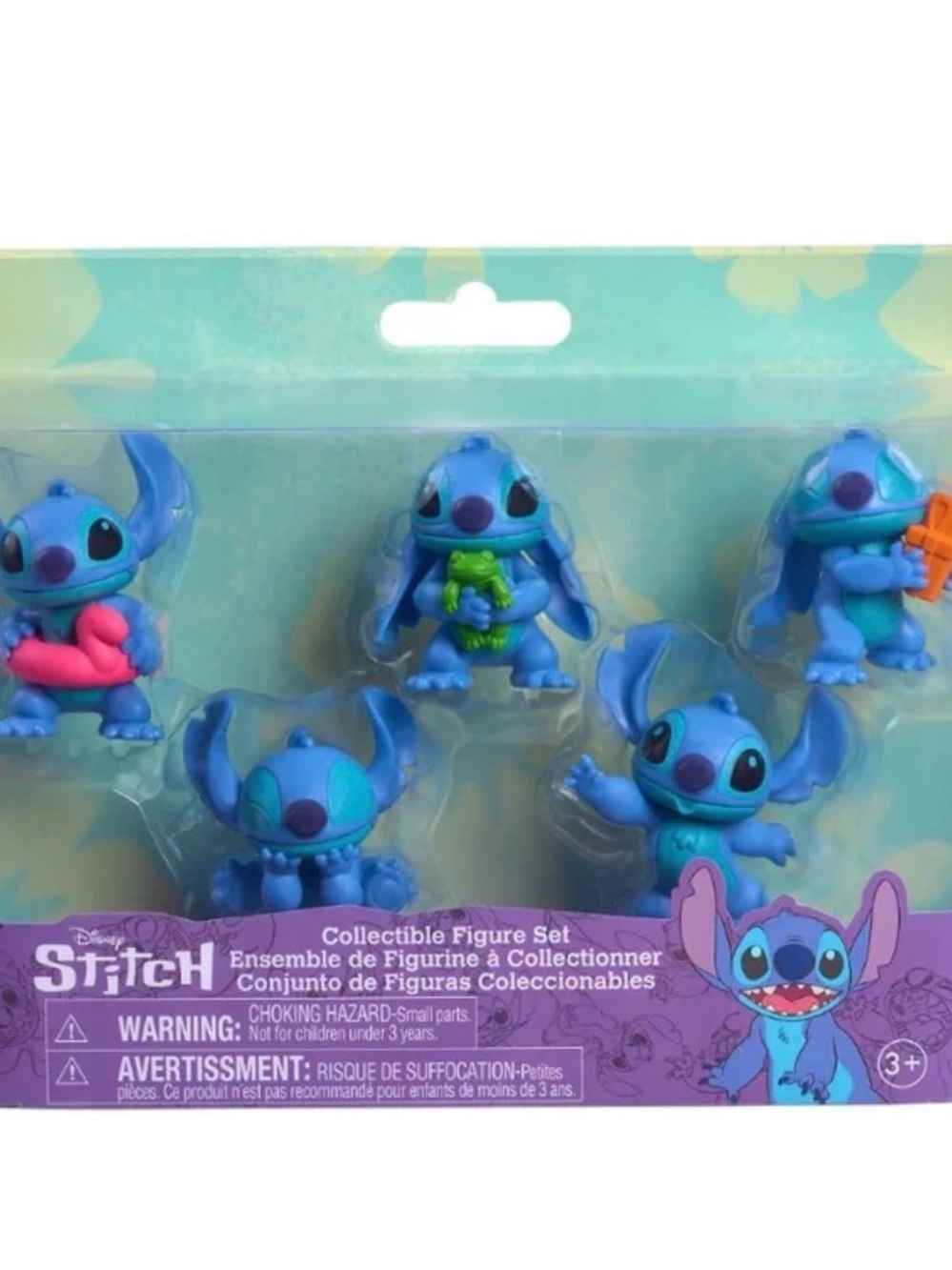 Disney Stitch Figure Pack in Bright Blue with Pink & Green Accents